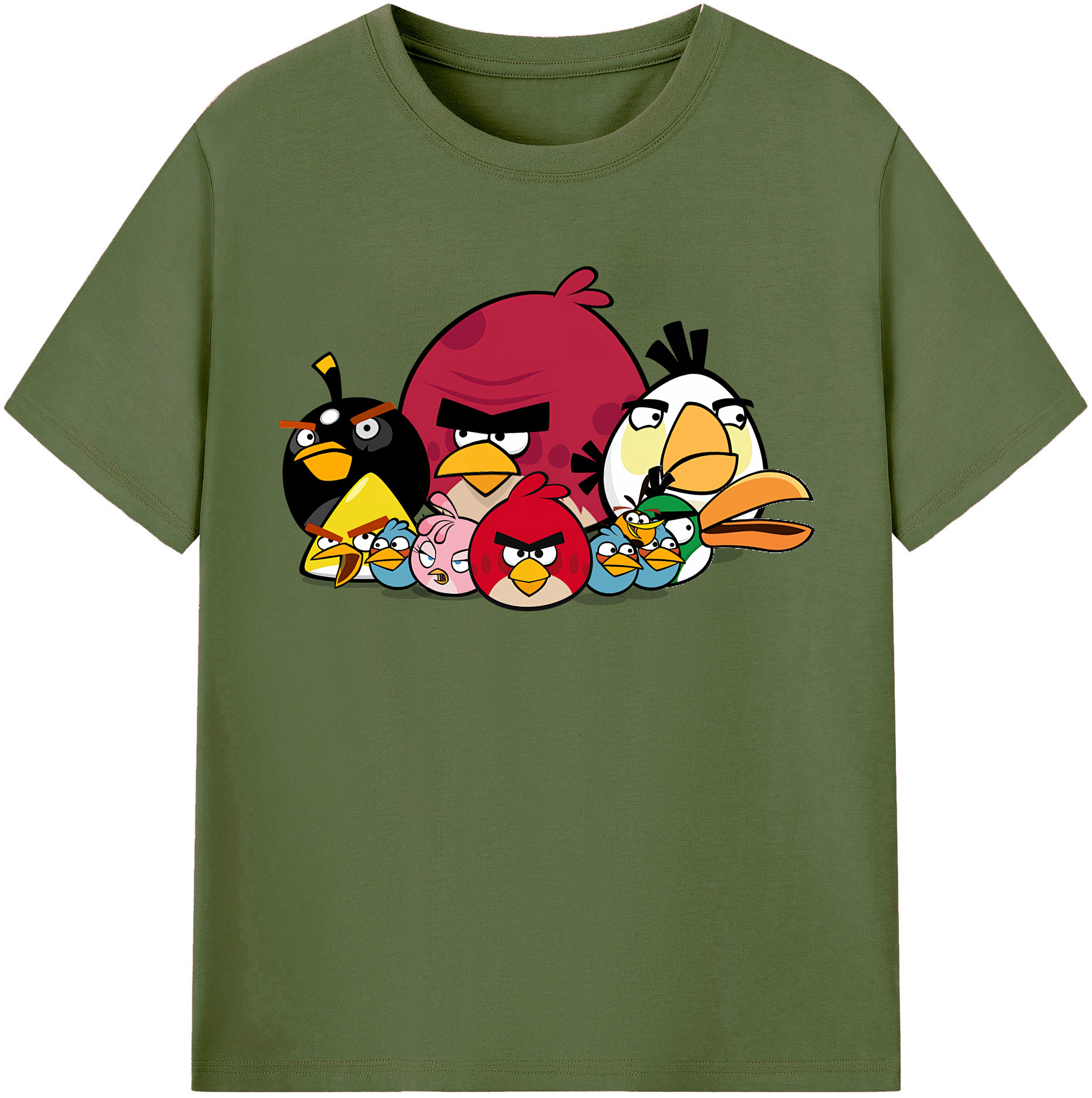 （画像用） Angry Birds アングリーバード 綿100％半袖Tシャツ（フロントプリント）